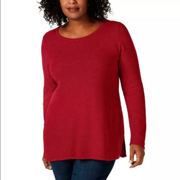 Charter Club Seed-Stitched Tunic Sweater-1X - Picture 1 of 2